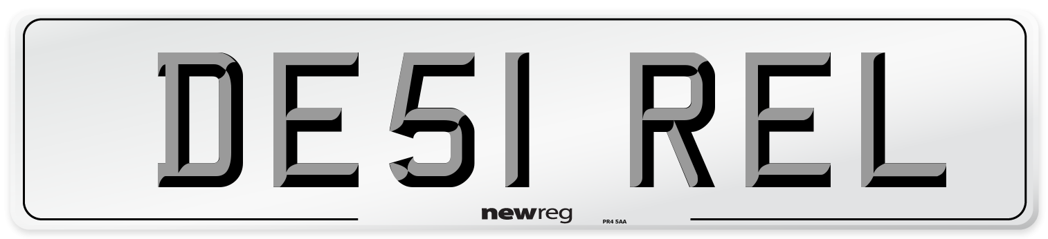 DE51 REL Number Plate from New Reg